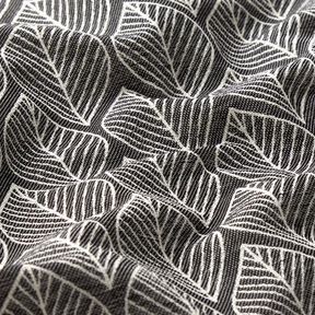 Decostof Jacquard Bladeren – anthraciet, 