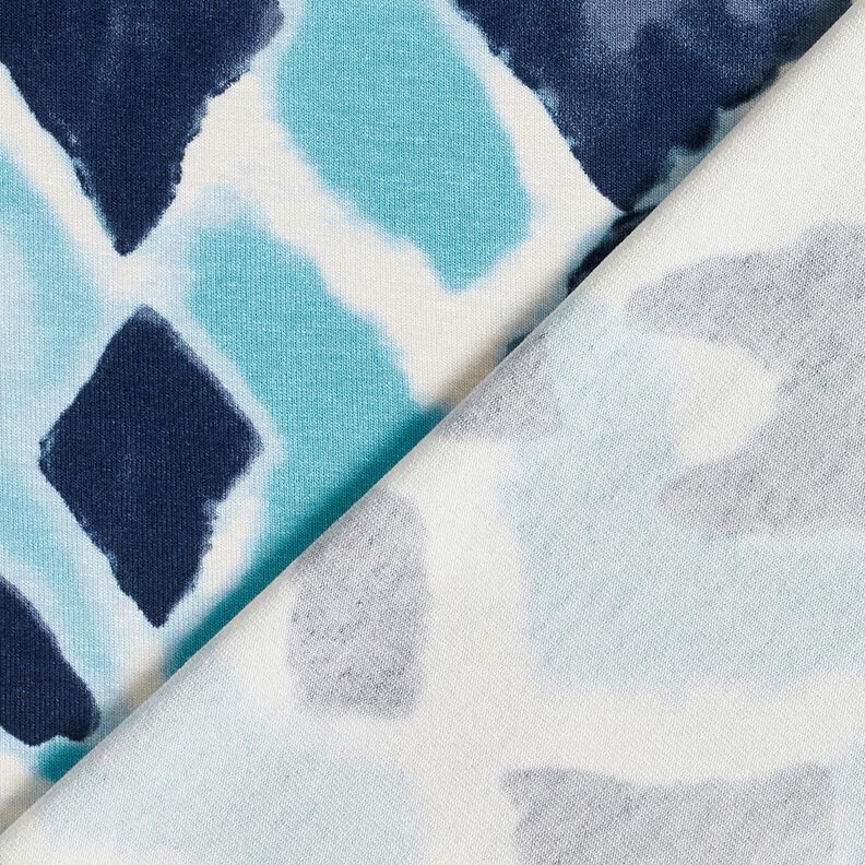 Viscosejersey Ikat-motief – hemelsblauw/nachtblauw, image number 4