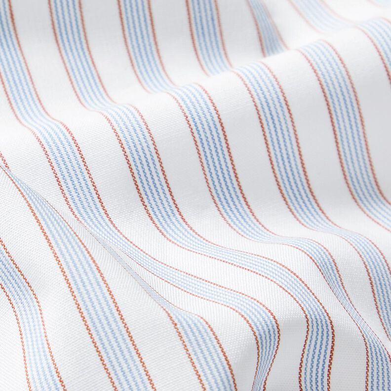 Katoenen stof tweekleurige strepen – wit/lichtblauw,  image number 2