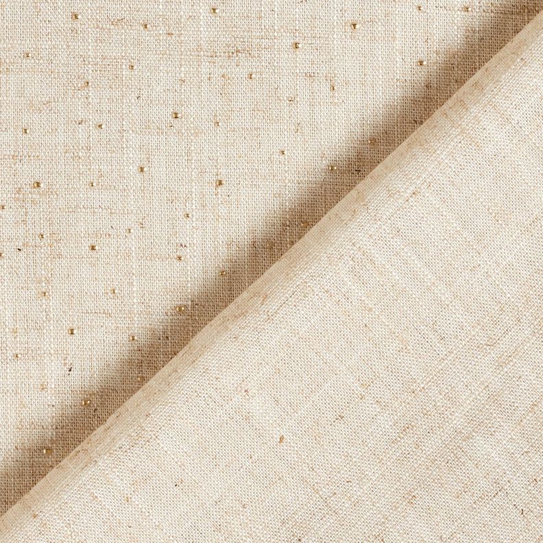 Viscose-linnen-mix Glinsterende punten – amandel/goud metallic,  image number 4