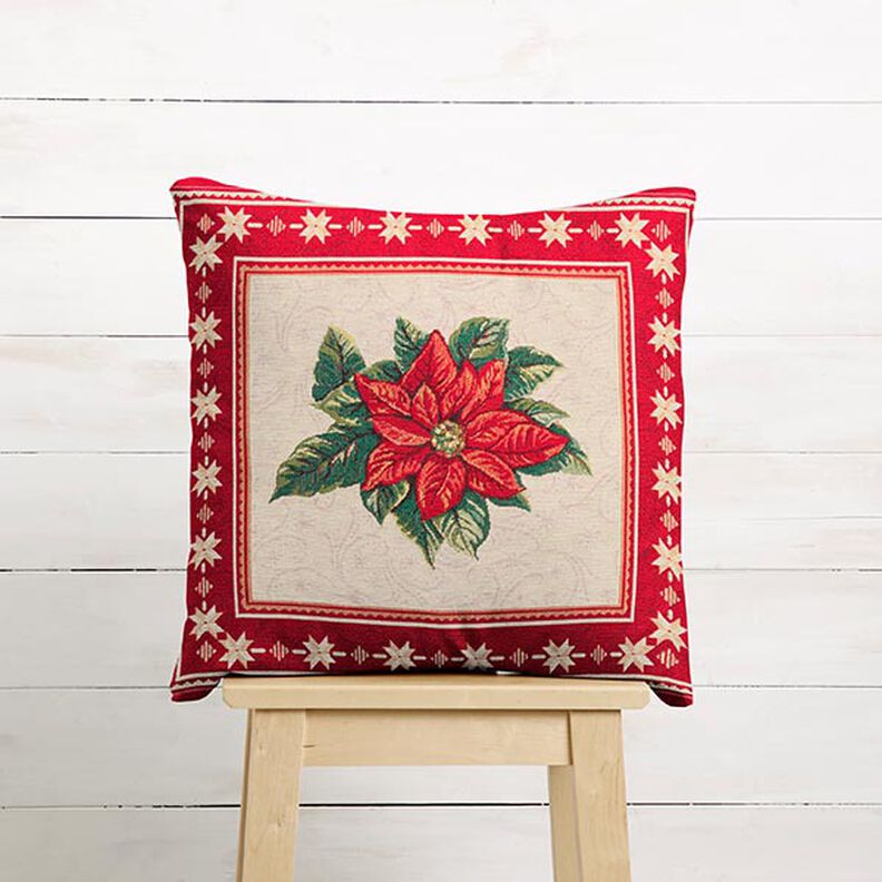 Decostof tapijtstuk Kerstster – rood, image number 5