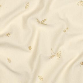 GOTS Katoenjersey Takken en planten | Poppy Fabrics – creme/reekalf, 