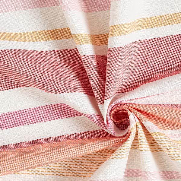 Decostof Half panama kleurrijke mix van strepen gerecycled – rood, image number 3