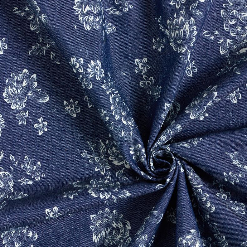Chambray Kleine rozen – marineblauw/ecru,  image number 3