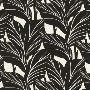 Decostof Panama elegante bladeren – zwart/natuur, 
