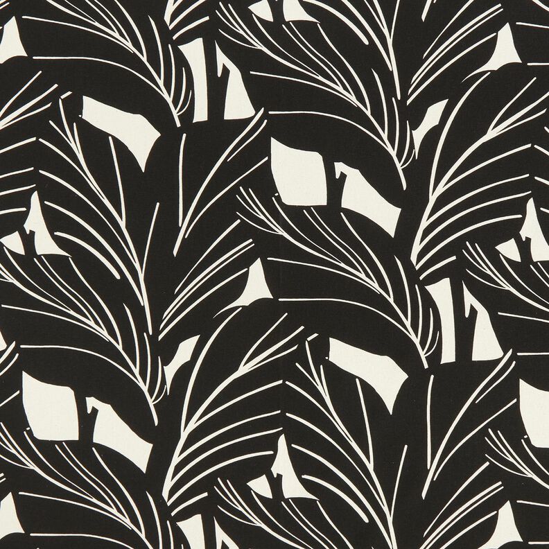 Decostof Panama elegante bladeren – zwart/natuur,  image number 1