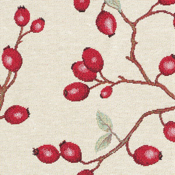 Decostof Gobelin Rozenbottels – lichtbeige/rood, image number 9