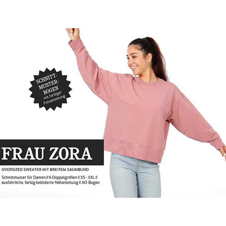 MEVROUW ZORA Oversized trui met brede zoomband | Studio Schnittreif | XS-XXL,  image number 1
