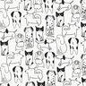 Katoenflanel Honden | Poppy Fabrics – wit/zwart,  thumbnail number 1