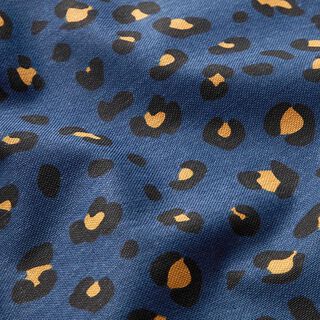 Decostof Canvas Luipaardprint – marineblauw/perzik, 