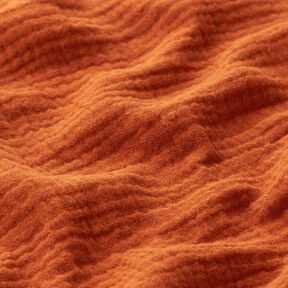 GOTS Mousseline/dubbel gehaakte stoffen | Tula – terracotta, 