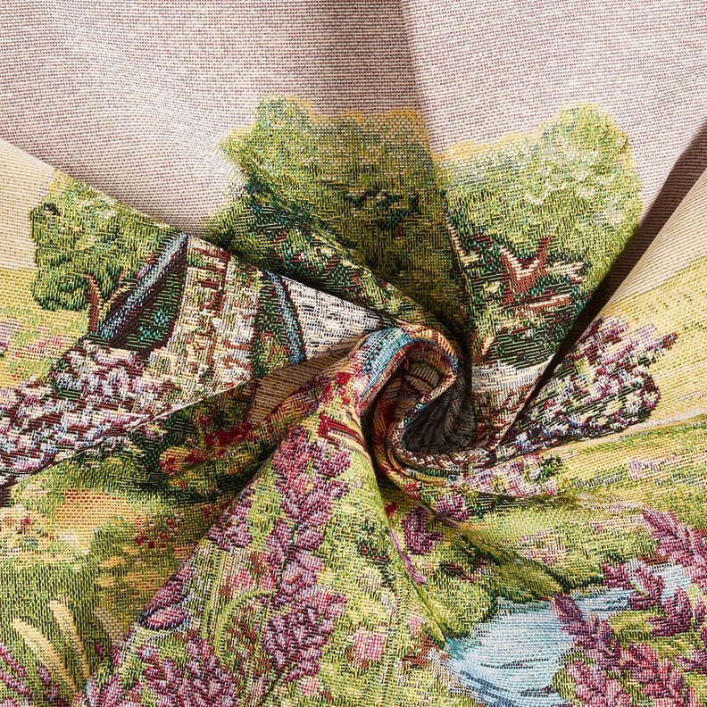 Decopaneel Gobelin romantisch huisje – lichtbeige/lavendel, image number 3