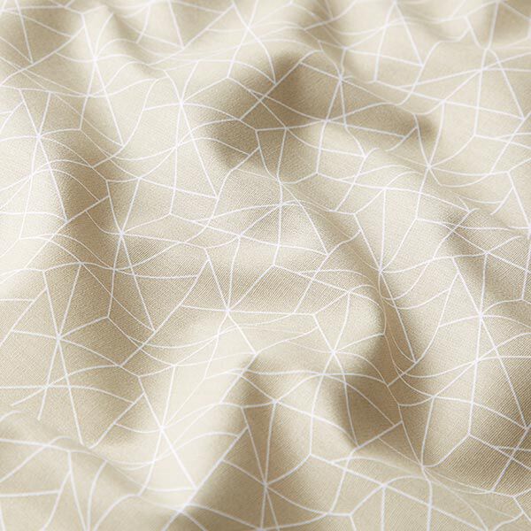 Katoenen stof Popeline Grafisch – beige,  image number 2