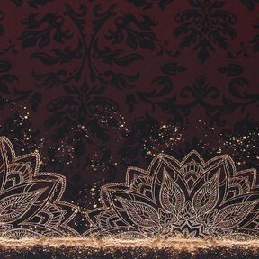 KatoenjerseyBorduurstof Mandala met gouden spikkels | Glitzerpüppi – zwartbruin/goud, 