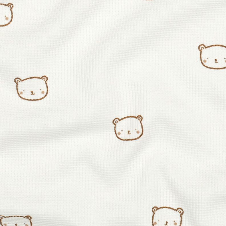 Wafel jersey Beertje | Poppy Fabrics – ecru/reekalf, image number 2