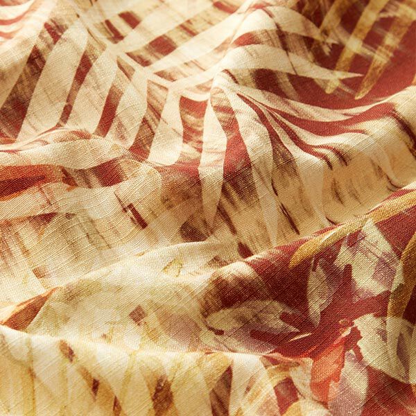 Blousestof viscose-linnen-mix prachtige bloemen – curry, image number 2