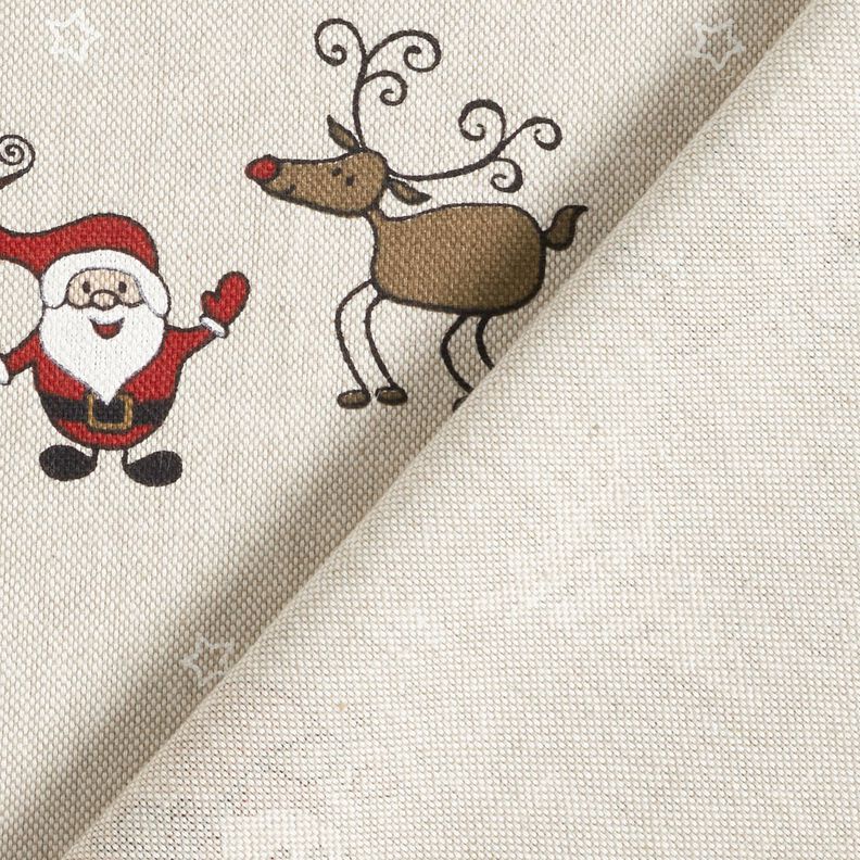 Decostof Half panama Noordpool – natuur/rood,  image number 4