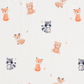 GOTS Katoenjersey Babydieren Digitaal printen – ivoor, 