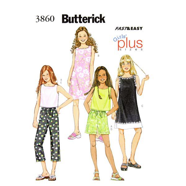 Meisjesjurk /broek, Butterick 3860|140 - 158, image number 1