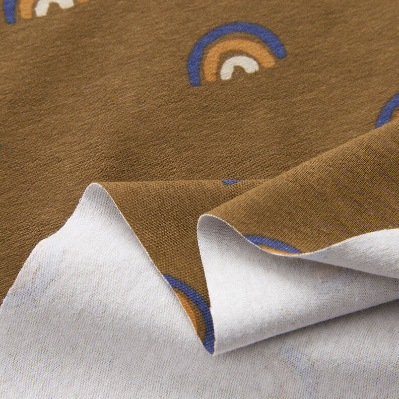 Katoenjersey kleine regenbogen  – middelbruin | Stofrestant 80cm,  image number 3