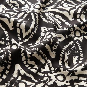 Blousestof abstract groot patroon – zwart/wit, 