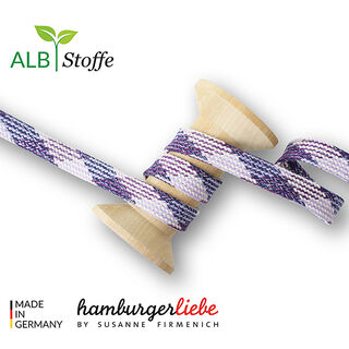 GOTS Biologische vlechtkoord TWIST ME Plaid [24 mm] | Albstoffe – lila/roos, 
