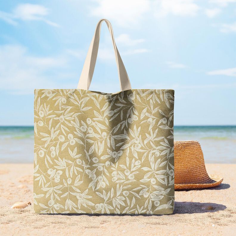 Gecoate katoen Jacquard gecoate olijven – geel olijfgroen/lichtbeige,  image number 6