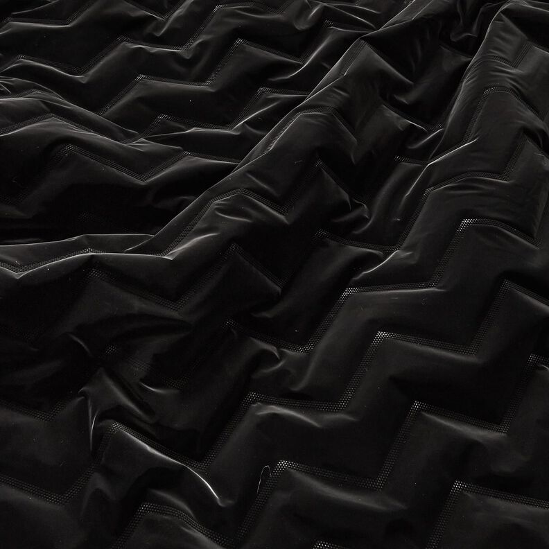 Doorgestikte stof Peachskin Chevron | Katia Fabrics – zwart, image number 3