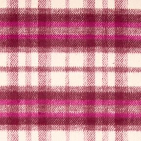 Mantelstof Wolmix Opgeruwd – bordeauxrood/purper, 