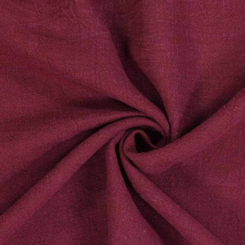 Ramie Linnen stof stone washed, zware kwaliteit – bordeauxrood,  image number 1