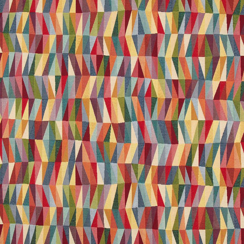 Decostof Gobelin grafische zigzag – lichtbeige/karmijnrood, image number 1