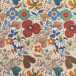 Decostof Half panama bloemig beeld – natuur/blauw, 