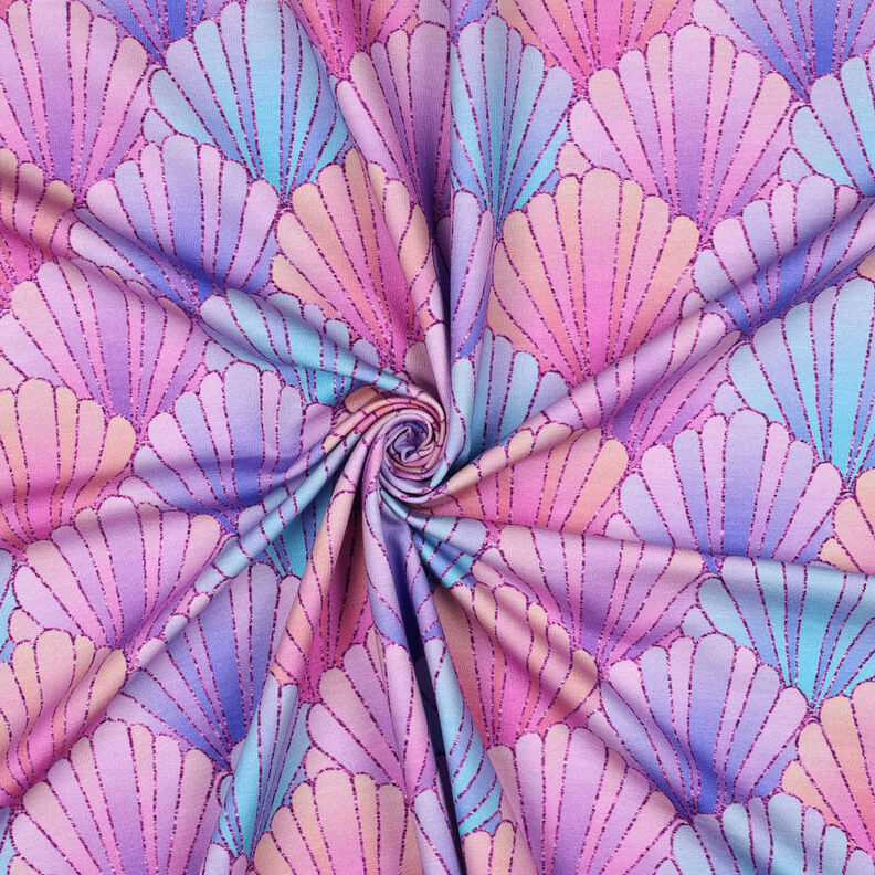 French Terry sommersweat Schelpen Digitaal printen | by Poppy – lavendel/blauwlila,  image number 3