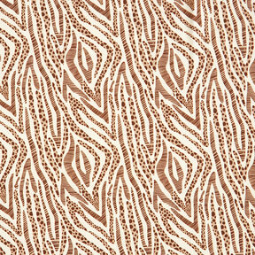 GOTS French Terry sommersweat Zebra | Tula – lichtbeige/donkerbruin, 