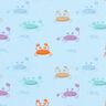 Katoenjersey zoete krabben – babyblauw,  thumbnail number 1