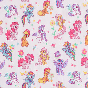 Katoenpopeline Licentiestof Mijn kleine pony in de tuin | Hasbro – roos, 