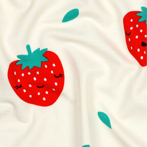 Sweatshirt geruwd Aardbeien | by Poppy – ecru/vuurrood, 