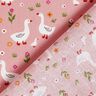 Katoenpopeline Ganzen op de weide – roze,  thumbnail number 4