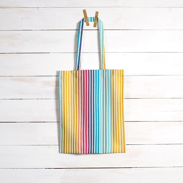Outdoorstof Canvas Retrostrepen – geel/turkoois,  image number 8
