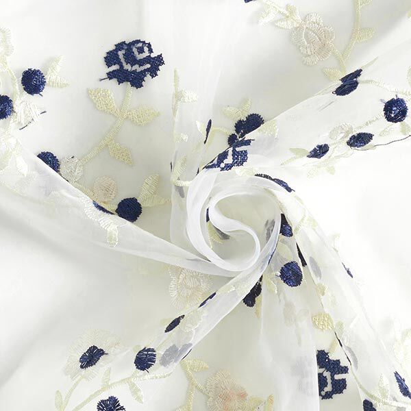 Organza bloemenborduursel – wit, image number 3