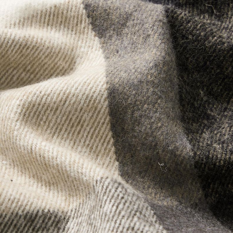 Mantelstof Katoenmix grote tartan-ruit – lichtbeige/oudzilver,  image number 2