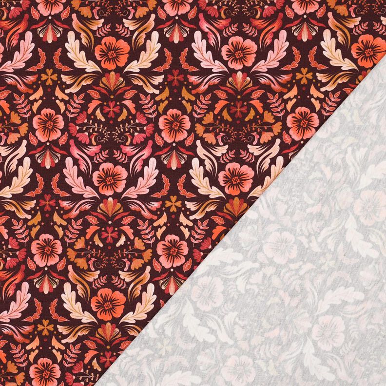 Katoenjersey Bloemen Digitaal printen &ndash; bordeauxrood,  image number 4