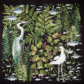 Decopaneel Gobelin kraanvogels – zwart, 