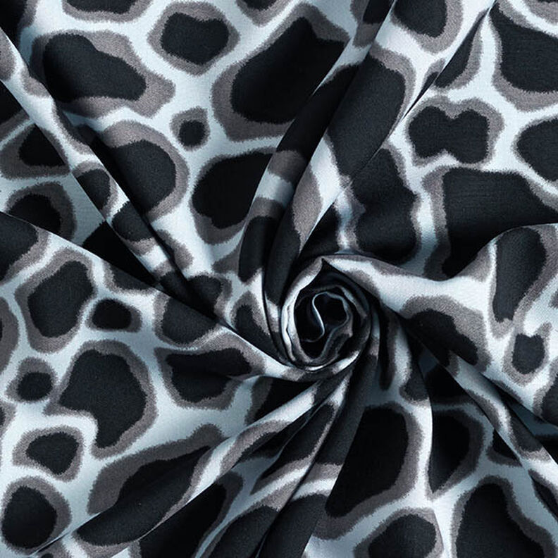 Viscosestof luipaardpatroon – lichtblauw/zwart,  image number 3