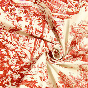 Toile de Jouy – karmijnrood, 