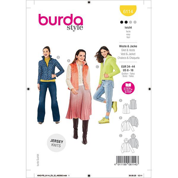 Vest/Jas | Burda 6114 | 34-44, image number 1