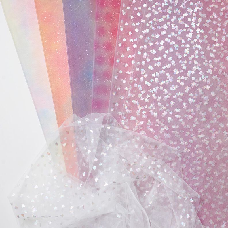 Softmesh folie hartjes – wit,  image number 6