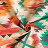 Decostof Half panama abstracte etnische print – lichtbeige/smaragdgroen,  thumbnail number 3
