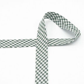 Biasband Vichy ruit [20 mm] – donkergroen, 