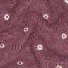 Teddy pluche Geborduurde bloempjes | Poppy Fabrics – donker oudroze,  thumbnail number 2